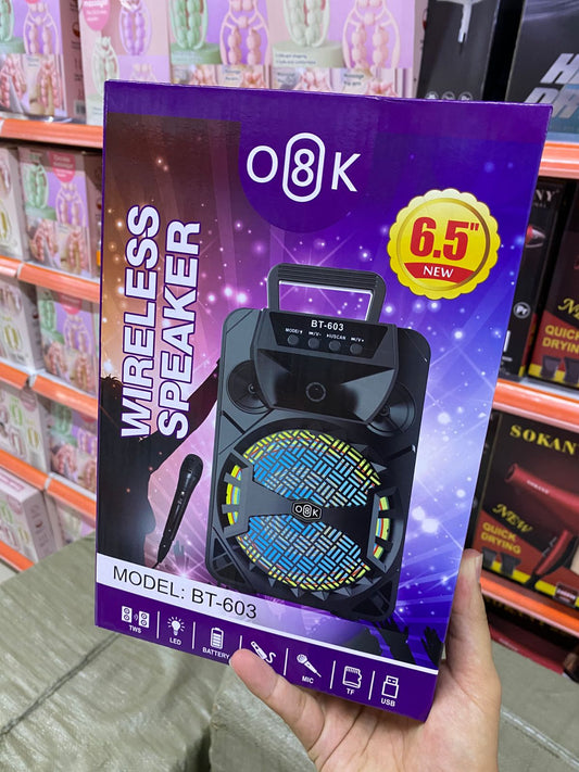 Parlante Inalámbrico BT-603 con Micrófono | Mundo Ofertas CR